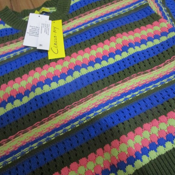 Circus by Sam Edelman stripe crochet crop sweater knit chunky striped NWT XS - Picture 3 of 16